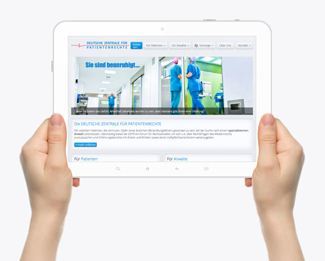 Screenshot der DZPR Homepage