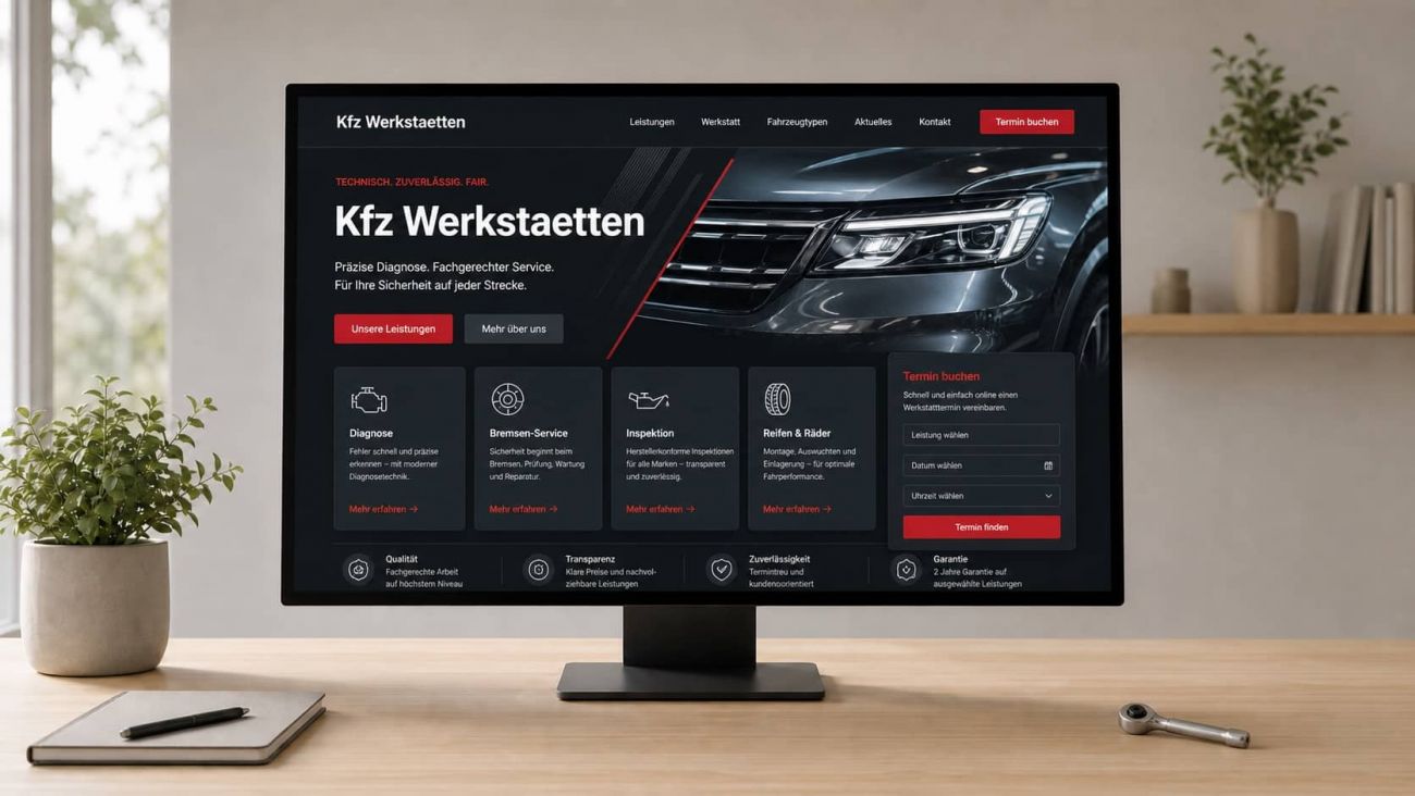 Homepage erstellen lassen für Kfz-Werkstätten