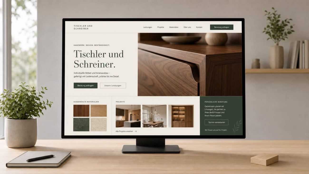 Homepage erstellen lassen für Tischler und Schreiner