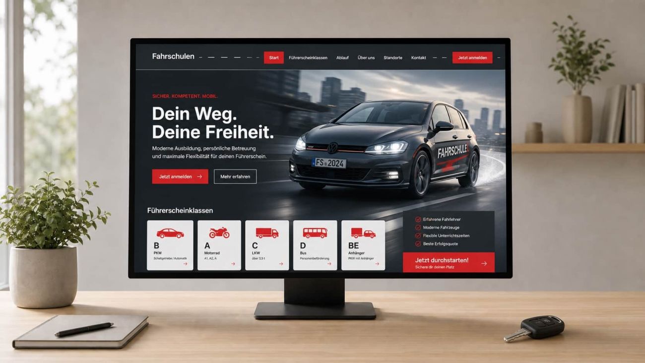 Homepage erstellen lassen für Fahrschulen