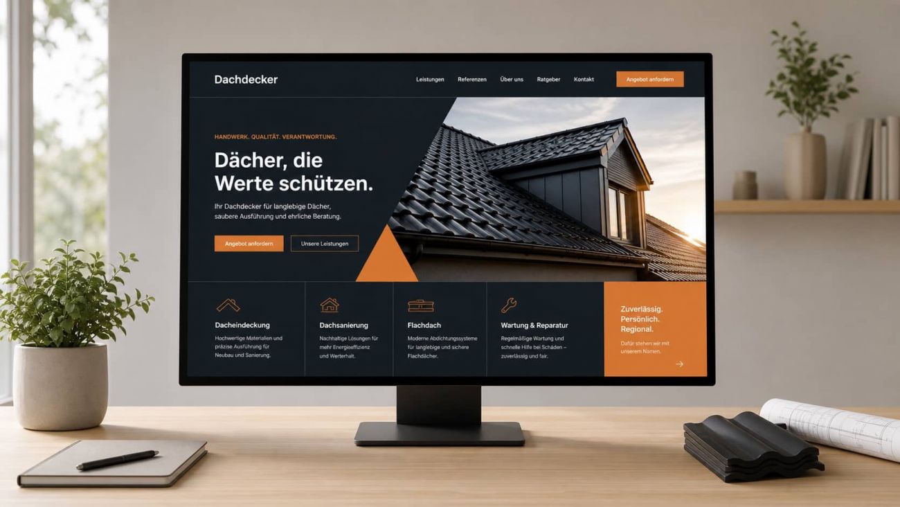 Homepage erstellen lassen für Dachdecker